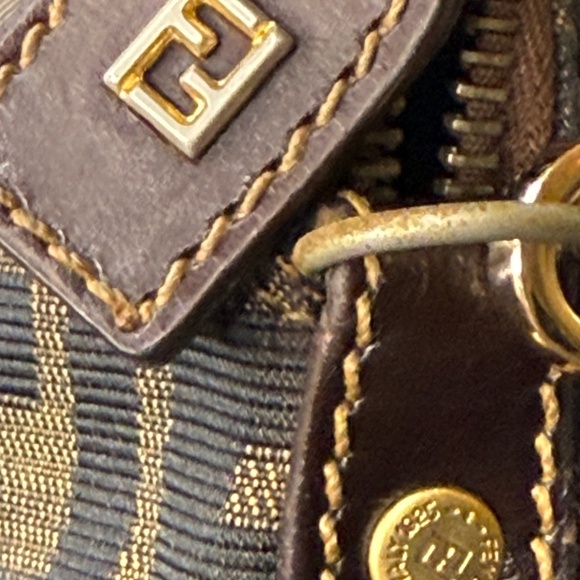 Vintage Fendi FF Zucca Print Canvas Two Way Handbag  (Scarf not included.) - Picture 9 of 15